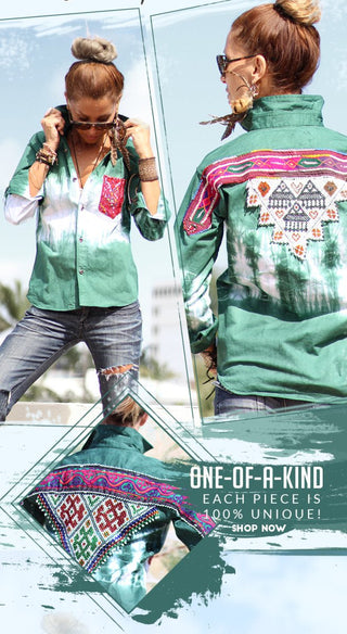 Embellished Ethnic Tie-Dye Top Embellished Top Banda Bags